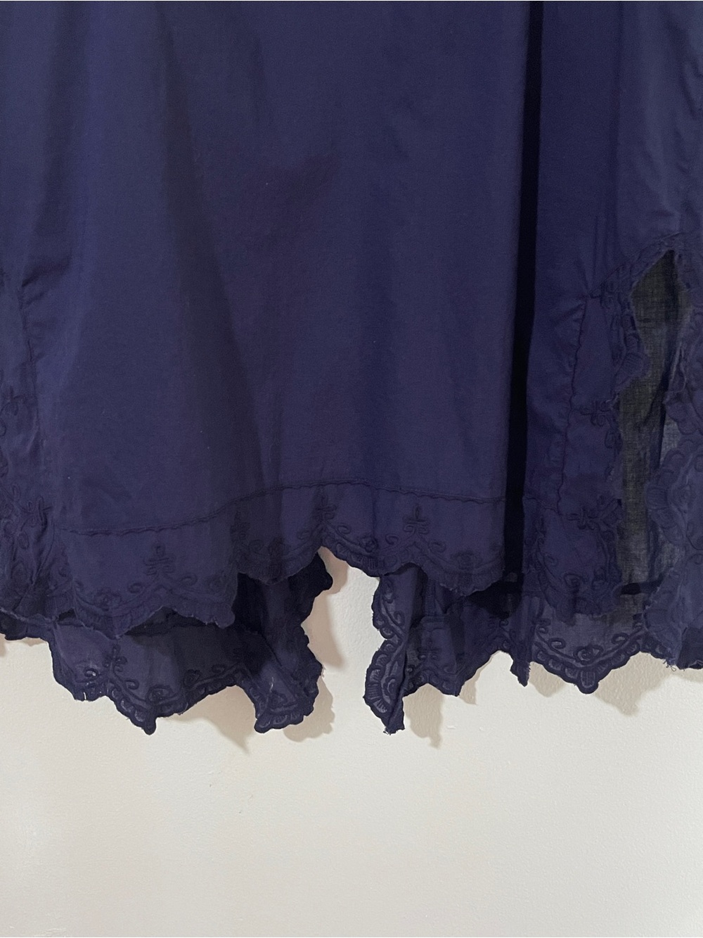Soft Surroundings XL Navy Blue Embroidered Cotton Duster Cardigan - Picture 7 of 11